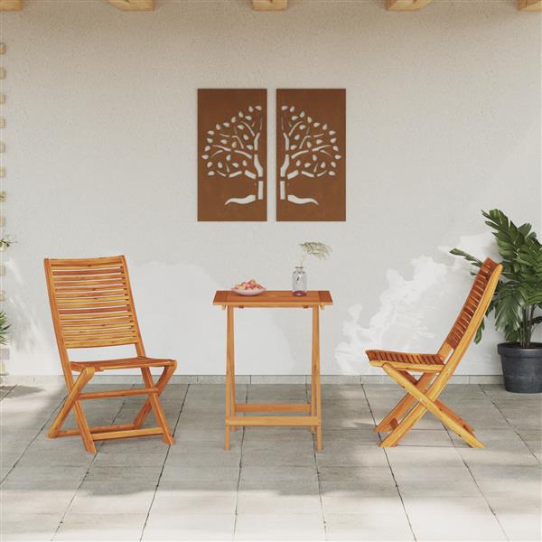 Grote foto vidaxl tuinmeubel set 3 pcs natuurlijk hout 60 x 60 x 75 cm tuin en terras tuinmeubelen