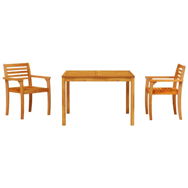 Grote foto vidaxl tuin eetset 3 pcs bruin 110 x 110 x 75 cm massief acaciahout tuin en terras tuinmeubelen