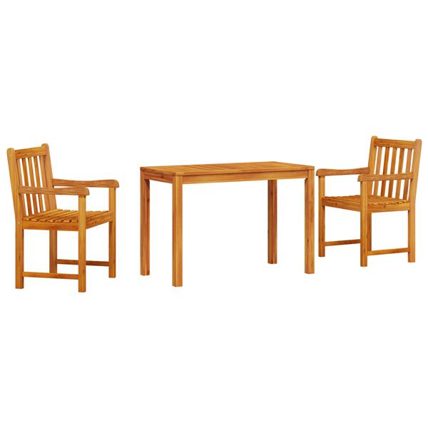 Grote foto vidaxl tuin eetset 3 pcs natuurlijk hout 100 200 cm massief acaciahout tuin en terras tuinmeubelen