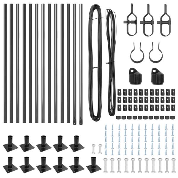 Grote foto vidaxl hekpalen set met spike 13 pcs grijs 32mm 160 cm beton tuin en terras overige tuin en terras