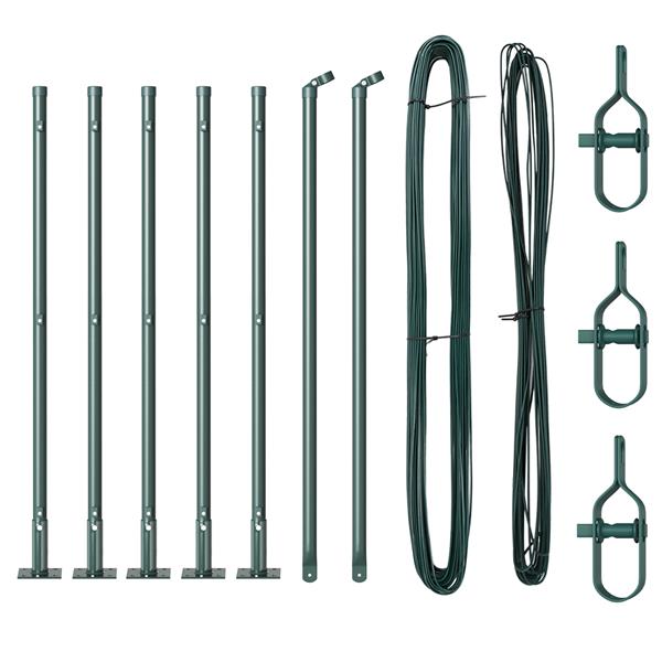 Grote foto vidaxl set hekpalen 7 pcs groen 32mm 70 cm ge galvaniseerd staal tuin en terras overige tuin en terras
