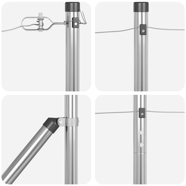 Grote foto vidaxl set hekpalen 13 pcs zilver 32mm 180 cm gegalvaniseerd staal tuin en terras overige tuin en terras