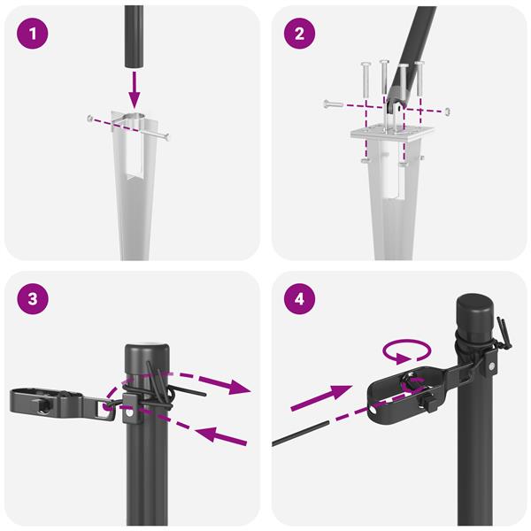 Grote foto vidaxl set hekpalen 7 pcs grijs 32mm 100 cm metaal tuin en terras overige tuin en terras