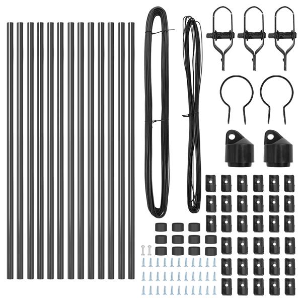 Grote foto vidaxl set hekpalen 13 pcs grijs 32mm 80 cm metaal tuin en terras overige tuin en terras