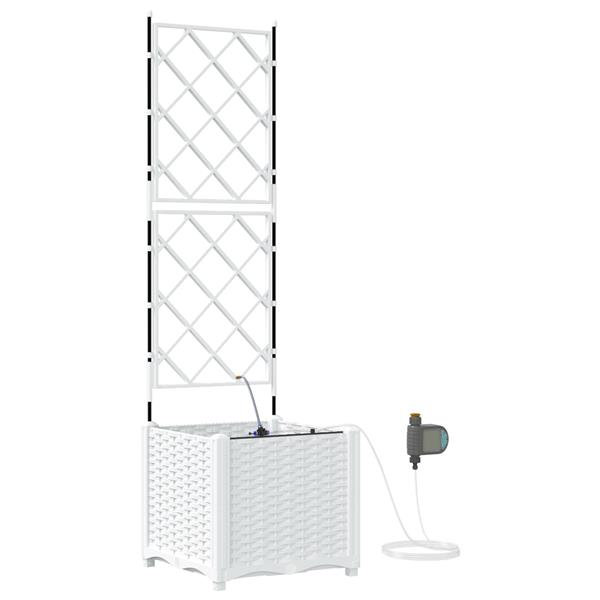Grote foto vidaxl tuinplanten 1 pc wit 40 x 40 x 142 cm kunststof tuin en terras overige tuin en terras