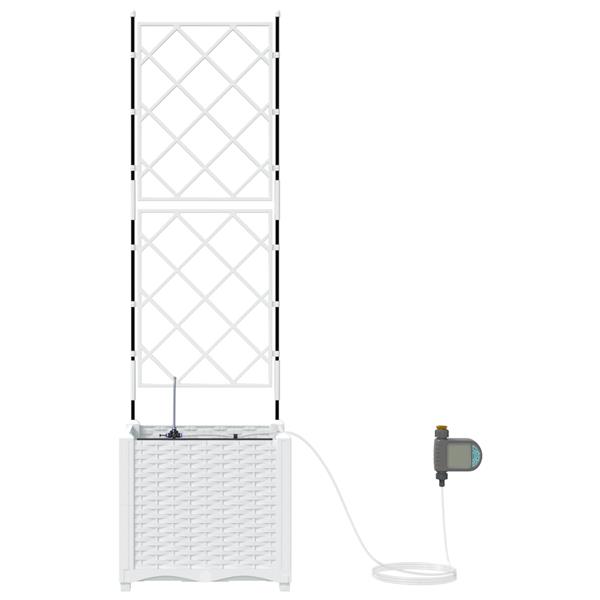 Grote foto vidaxl tuinplanten 1 pc wit 40 x 40 x 142 cm kunststof tuin en terras overige tuin en terras