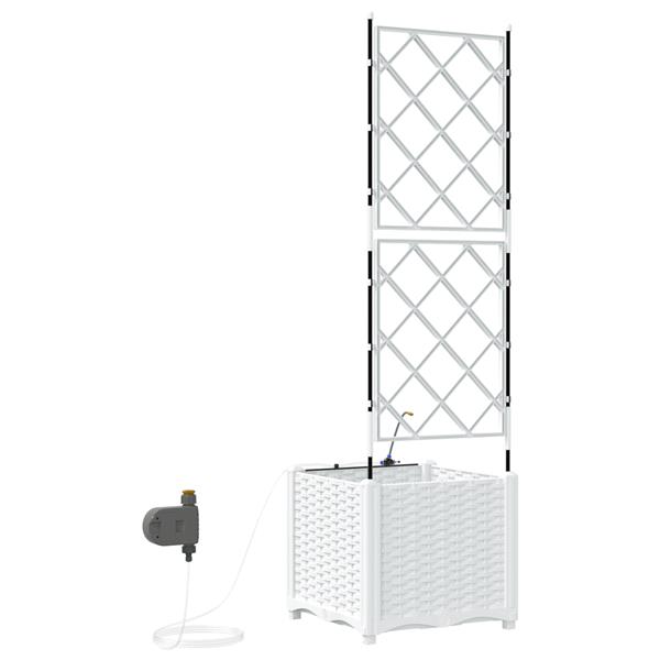 Grote foto vidaxl tuinplanten 1 pc wit 40 x 40 x 142 cm kunststof tuin en terras overige tuin en terras