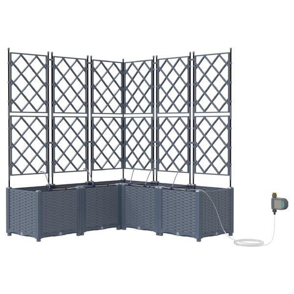 Grote foto vidaxl tuinplanten 1 pc lichtgrijs 120 x 120 x 142 cm kunststof tuin en terras overige tuin en terras