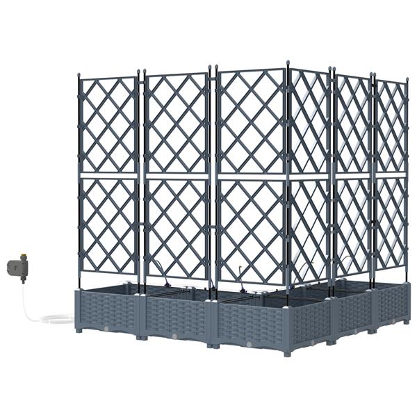 Grote foto vidaxl tuinplanten 1 pc lichtgrijs 120 x 120 x 126 cm kunststof tuin en terras overige tuin en terras