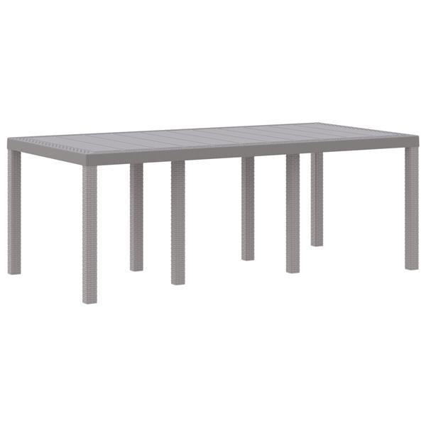 Grote foto vidaxl tuin eetset 7 pcs lichtgrijs 200 x 100 x 73 cm kunststof tuin en terras tuinmeubelen