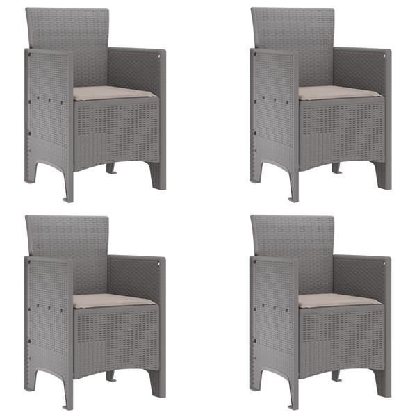Grote foto vidaxl tuin dinerset 5 pcs lichtgrijs 150 x 100 x 73 cm pe rattan tuin en terras tuinmeubelen