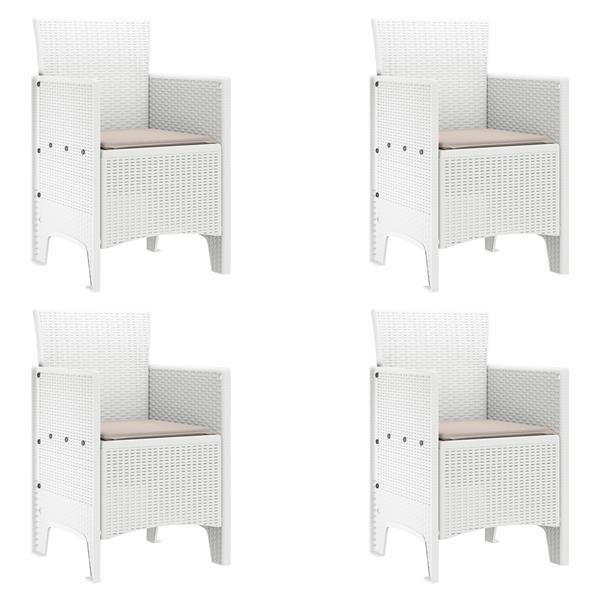 Grote foto vidaxl tuindinerset 5 pcs wit 150 x 100 x 73 cm pe rattan tuin en terras tuinmeubelen
