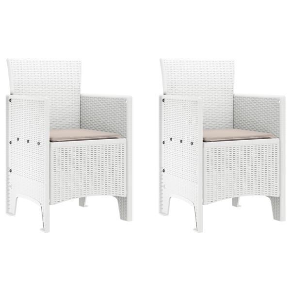 Grote foto vidaxl tuin eetset 3 pcs wit 100 x 100 x 73 cm kunststof rattan tuin en terras tuinmeubelen