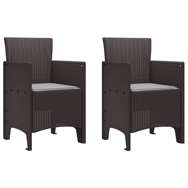 Grote foto vidaxl tuin eetset 3 pcs bruin 100 x 100 x 73 cm kunststofharsh tuin en terras tuinmeubelen