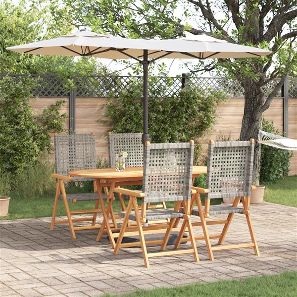 Grote foto vidaxl inklapbare tuintafel 5 pcs grijs tuin en terras tuinmeubelen
