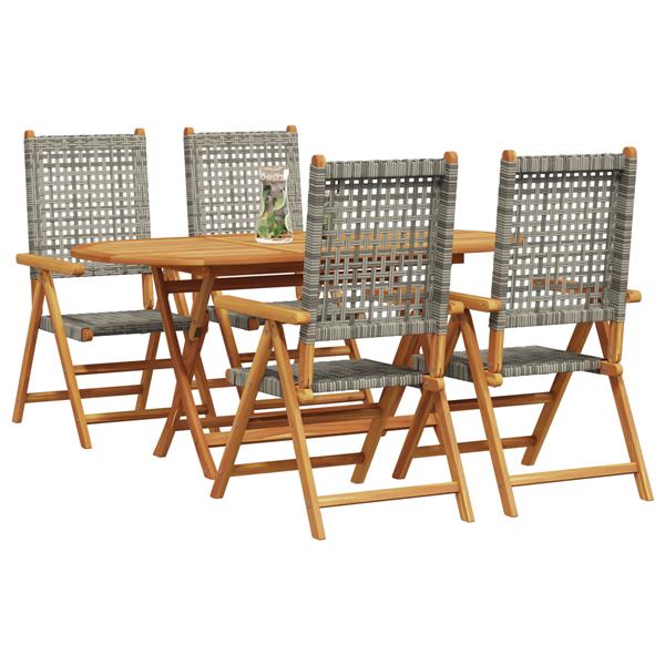 Grote foto vidaxl inklapbare tuintafel 5 pcs grijs tuin en terras tuinmeubelen