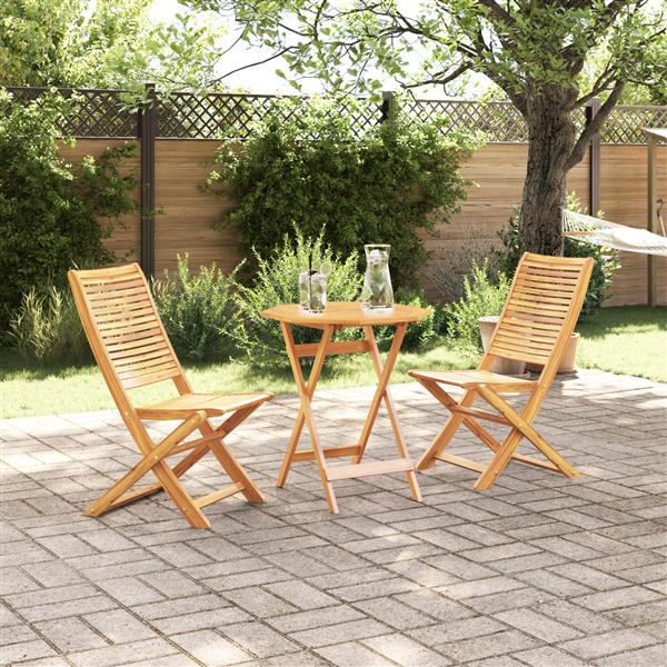 Grote foto vidaxl tuinmeubel set 3 pcs bruin 70 x 70 x 75 cm massief acaciahout tuin en terras tuinmeubelen