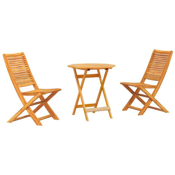 Grote foto vidaxl tuinmeubel set 3 pcs bruin 70 x 70 x 75 cm massief acaciahout tuin en terras tuinmeubelen