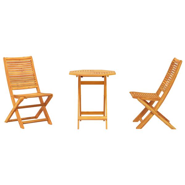 Grote foto vidaxl tuinmeubel set 3 pcs bruin 70 x 70 x 75 cm massief acaciahout tuin en terras tuinmeubelen
