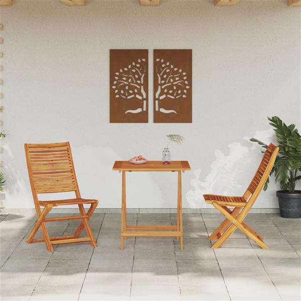 Grote foto vidaxl tuinmeubel set 3 pcs natuurlijk hout 70 x 70 x 75 cm tuin en terras tuinmeubelen