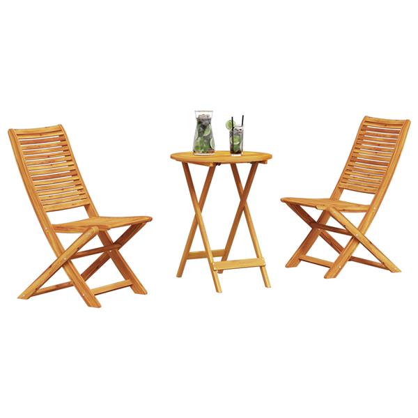 Grote foto vidaxl tuinmeubel set 3 pcs natuurlijk hout 60 x 60 x 75 cm tuin en terras tuinmeubelen