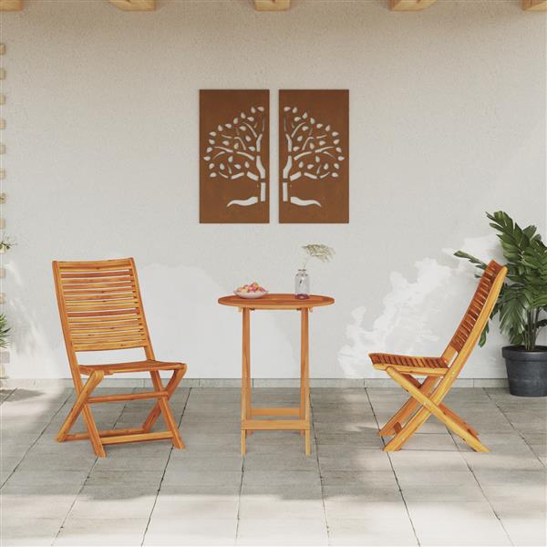 Grote foto vidaxl tuinmeubel set 3 pcs natuurlijk hout 60 x 60 x 75 cm tuin en terras tuinmeubelen