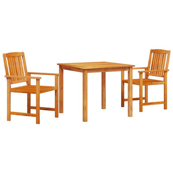 Grote foto vidaxl tuin eetset 3 pcs natuurlijk hout 90 x 90 x 74 cm tuin en terras tuinmeubelen