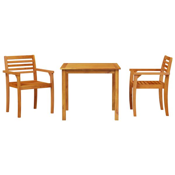 Grote foto vidaxl tuin eetset 3 pcs natuurlijk hout 85 x 85 x 75 cm tuin en terras tuinmeubelen