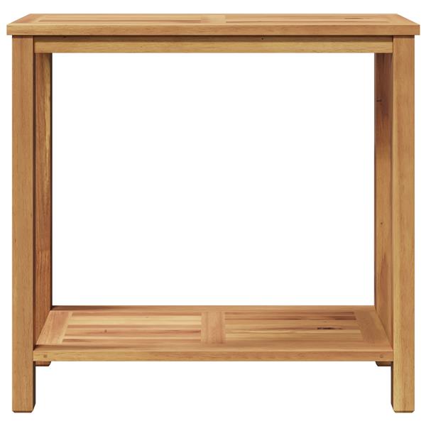 Grote foto vidaxl wandtafel met opslag met plank bruin 85 x 35 x 75 cm massief teakhout tuin en terras tuinmeubelen