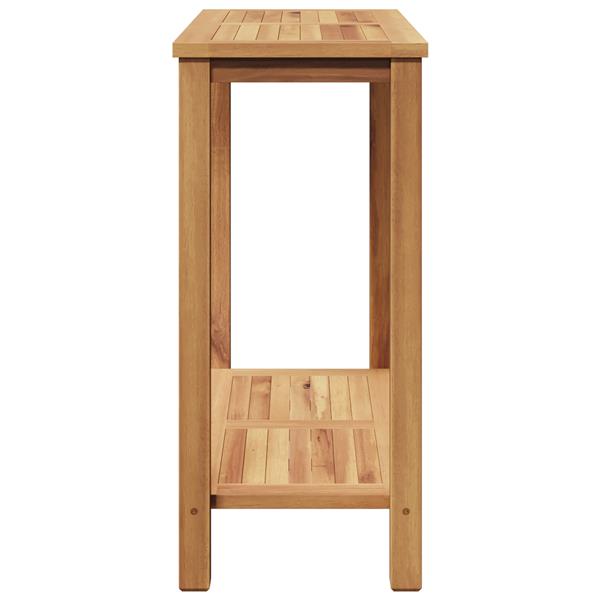 Grote foto vidaxl wandtafel met opslag met plank bruin 85 x 35 x 75 cm massief teakhout tuin en terras tuinmeubelen