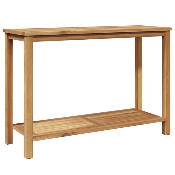 Grote foto vidaxl wandtafel met opslag met plank bruin 110 x 40 x 45 cm massief teakhout tuin en terras tuinmeubelen