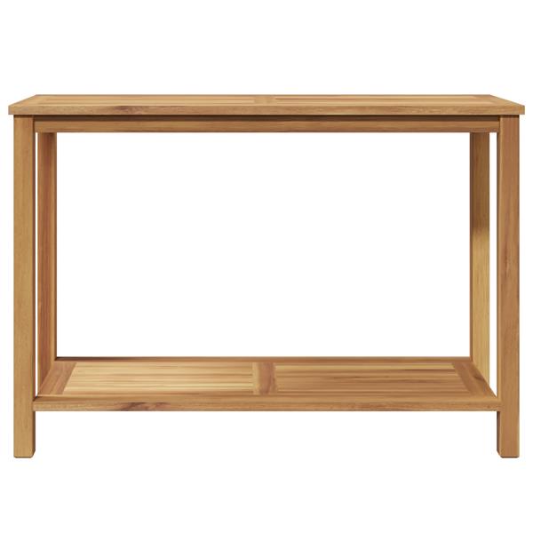 Grote foto vidaxl wandtafel met opslag met plank bruin 110 x 40 x 45 cm massief teakhout tuin en terras tuinmeubelen
