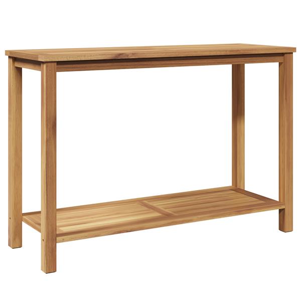 Grote foto vidaxl wandtafel met opslag met plank bruin 110 x 40 x 45 cm massief teakhout tuin en terras tuinmeubelen