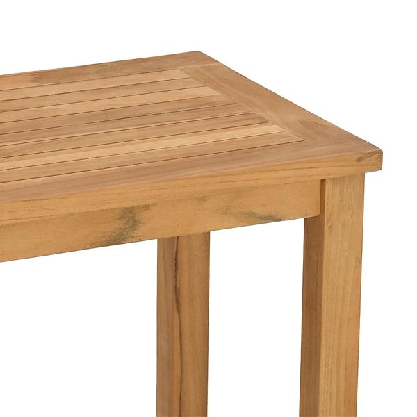 Grote foto vidaxl wandtafel met opslag met plank bruin 110 x 40 x 45 cm massief teakhout tuin en terras tuinmeubelen
