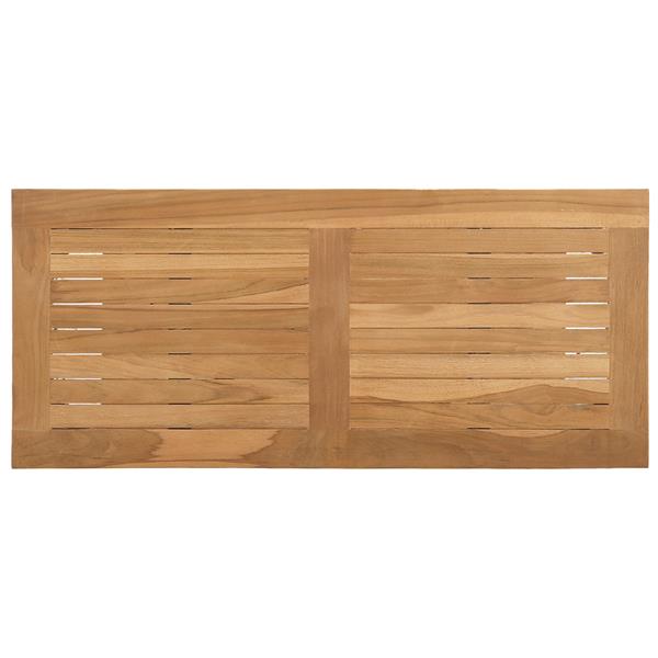 Grote foto vidaxl wandtafel met opslag met plank bruin 85 x 35 x 75 cm massief teakhout tuin en terras tuinmeubelen