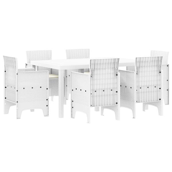 Grote foto vidaxl 7 pcs wit poly rattan tuin en terras tuinmeubelen