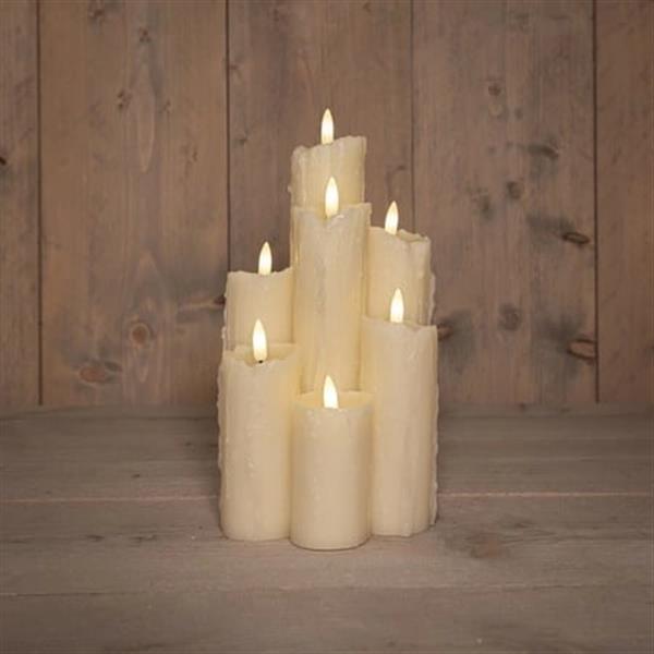 Grote foto actie ledkaarsen anna collection b.o.t. wax dripped druipkaarsenset met timer 15.5 25.5cm 7 stuk verzamelen overige verzamelingen