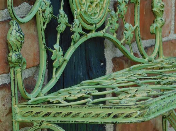Grote foto vintage wandrek met haken old green smeedijzer huis en inrichting woningdecoratie