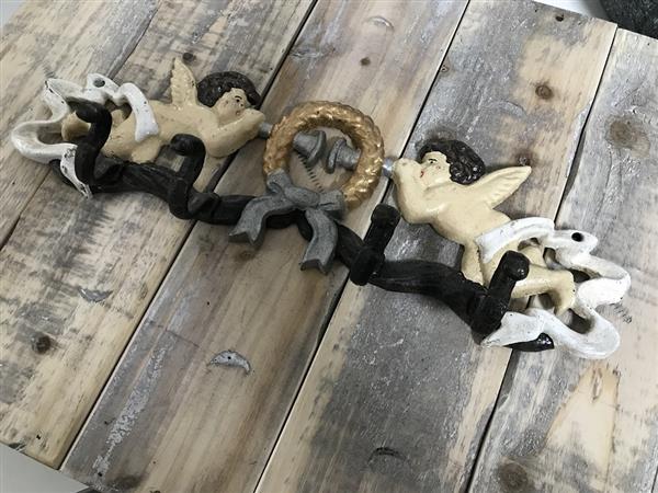 Grote foto kapstok met engel in gietijzer en in kleur huis en inrichting woningdecoratie