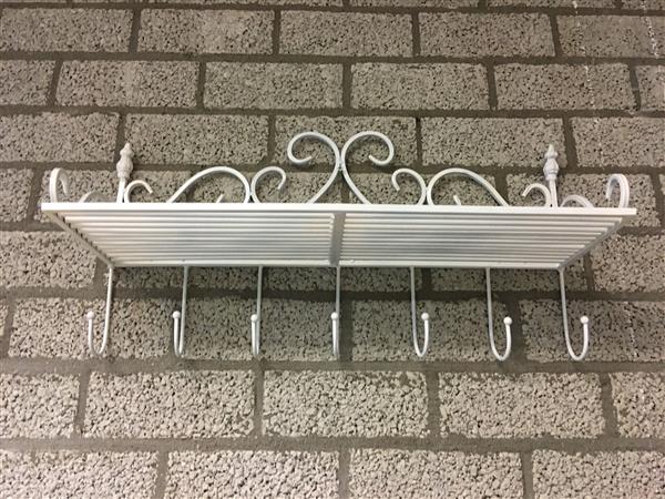 Grote foto laags kapstokrek in smeedijzer ivoorwit huis en inrichting woningdecoratie