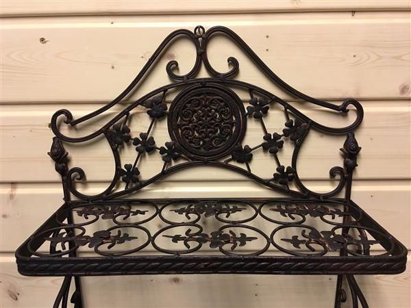 Grote foto wandrek smeedijzer old rustlook met 1 opberg laag en 5 kapstokhaken. huis en inrichting woningdecoratie