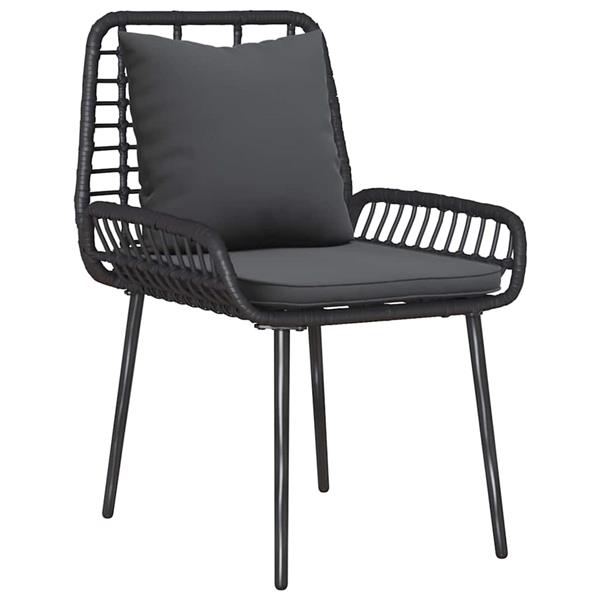 Grote foto vidaxl tuin eetset met kussen 3 pcs zwart antraciet 109 x 63 x 83 cm tuin en terras tuinmeubelen
