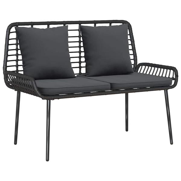 Grote foto vidaxl tuin eetset met kussen 3 pcs zwart antraciet 109 x 63 x 83 cm tuin en terras tuinmeubelen