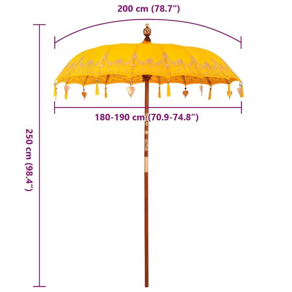 Grote foto vidaxl parasol anders geel x 250 cm tuin en terras overige tuin en terras