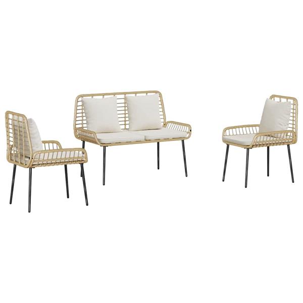 Grote foto vidaxl tuin eetset met kussen 3 pcs zwart antraciet 109 x 63 x 83 cm tuin en terras tuinmeubelen