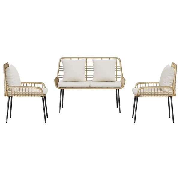 Grote foto vidaxl tuin eetset met kussen 3 pcs zwart antraciet 109 x 63 x 83 cm tuin en terras tuinmeubelen