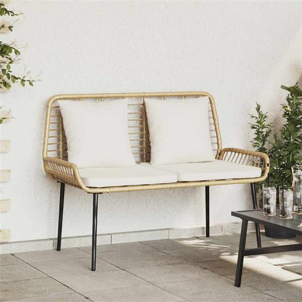 Grote foto vidaxl tuinbank zwart antraciet 109 x 63 x 83 cm poly riet staal tuin en terras tuinmeubelen