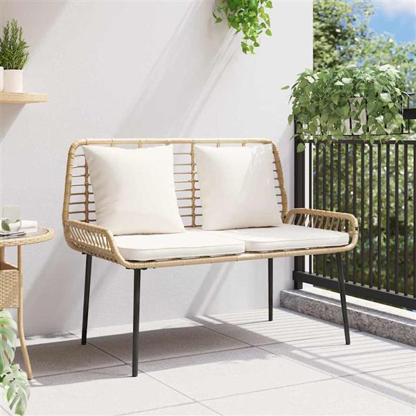 Grote foto vidaxl tuinbank zwart antraciet 109 x 63 x 83 cm poly riet staal tuin en terras tuinmeubelen
