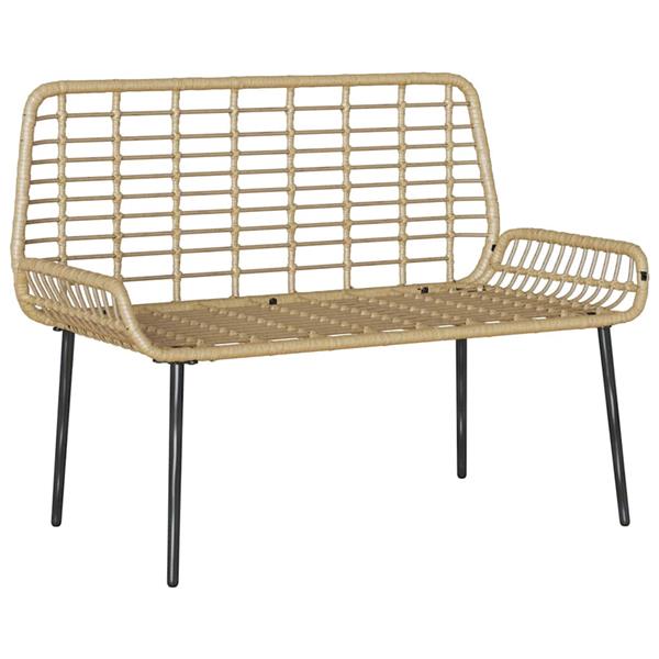Grote foto vidaxl tuinbank zwart antraciet 109 x 63 x 83 cm poly riet staal tuin en terras tuinmeubelen