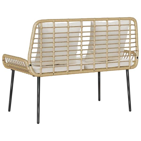 Grote foto vidaxl tuinbank zwart antraciet 109 x 63 x 83 cm poly riet staal tuin en terras tuinmeubelen
